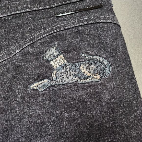 Gai Mattiolo Jeans With Embroidery & Rhinestones, Vintage Denim - Picture 12 of 16
